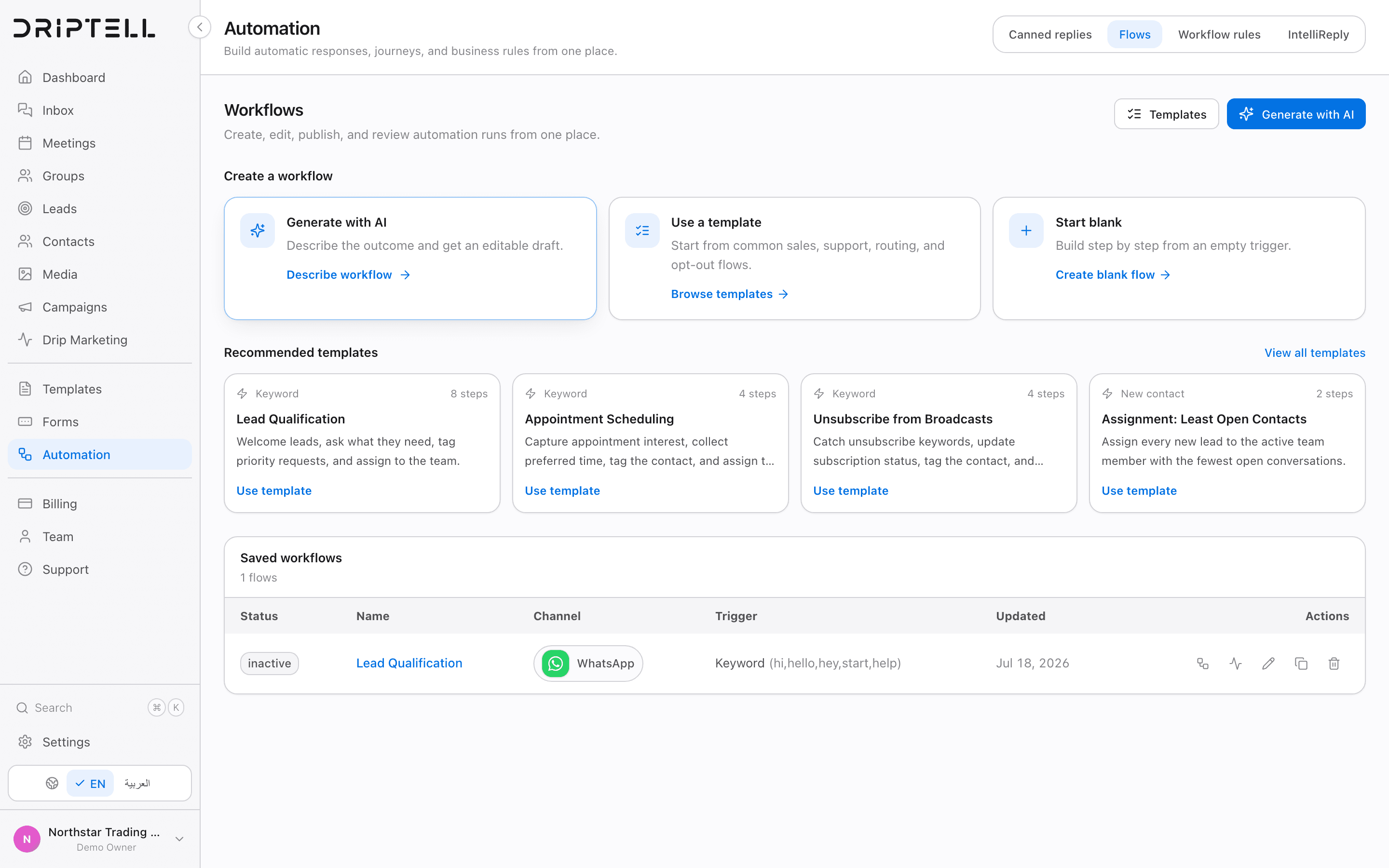 Move from approved template to useful customer action.