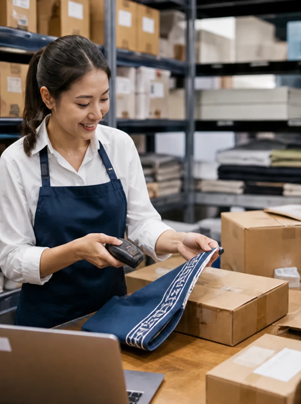 Retail team preparing an ecommerce customer order